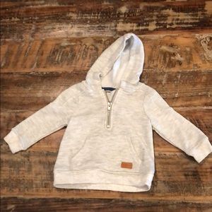 Gray hooded sweatshirt
